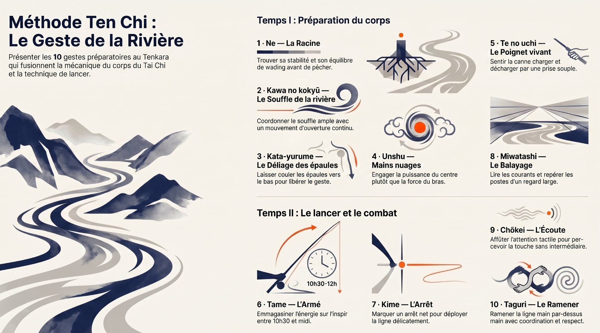 Méthode Ten Chi : les dix gestes du Geste de la rivière